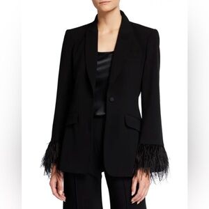 cinq à Sept Ostrich Feather Cheyenne Blazer size US 8